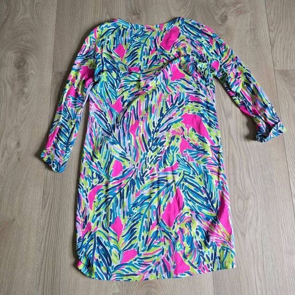 Lilly Pulitzer Tunic T-Shirt Dress Womens Xsmall Roll Tab Sleeve Formal Pullover - Picture 6 of 6